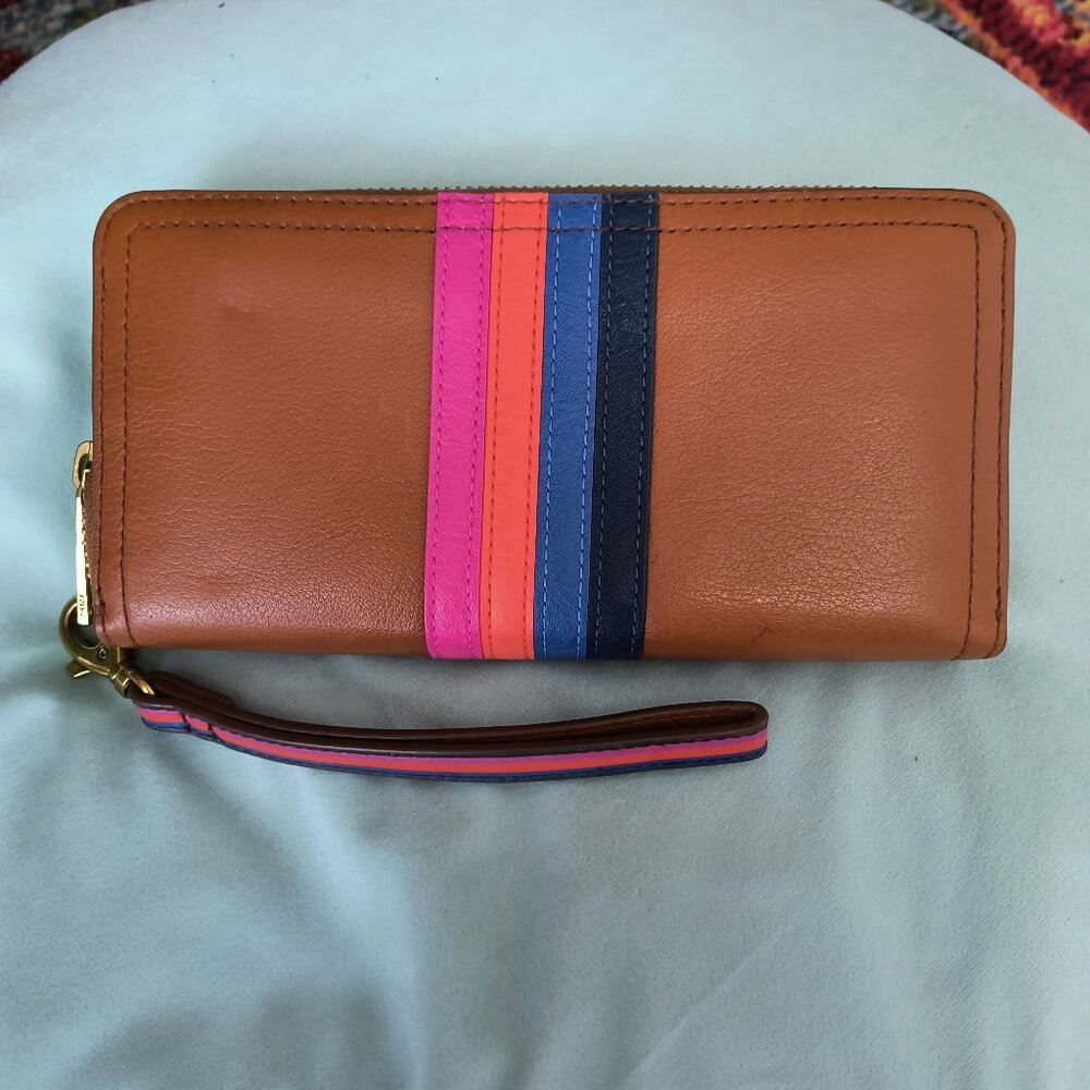 Fossil Wristlet/Wallet with rainbow accent